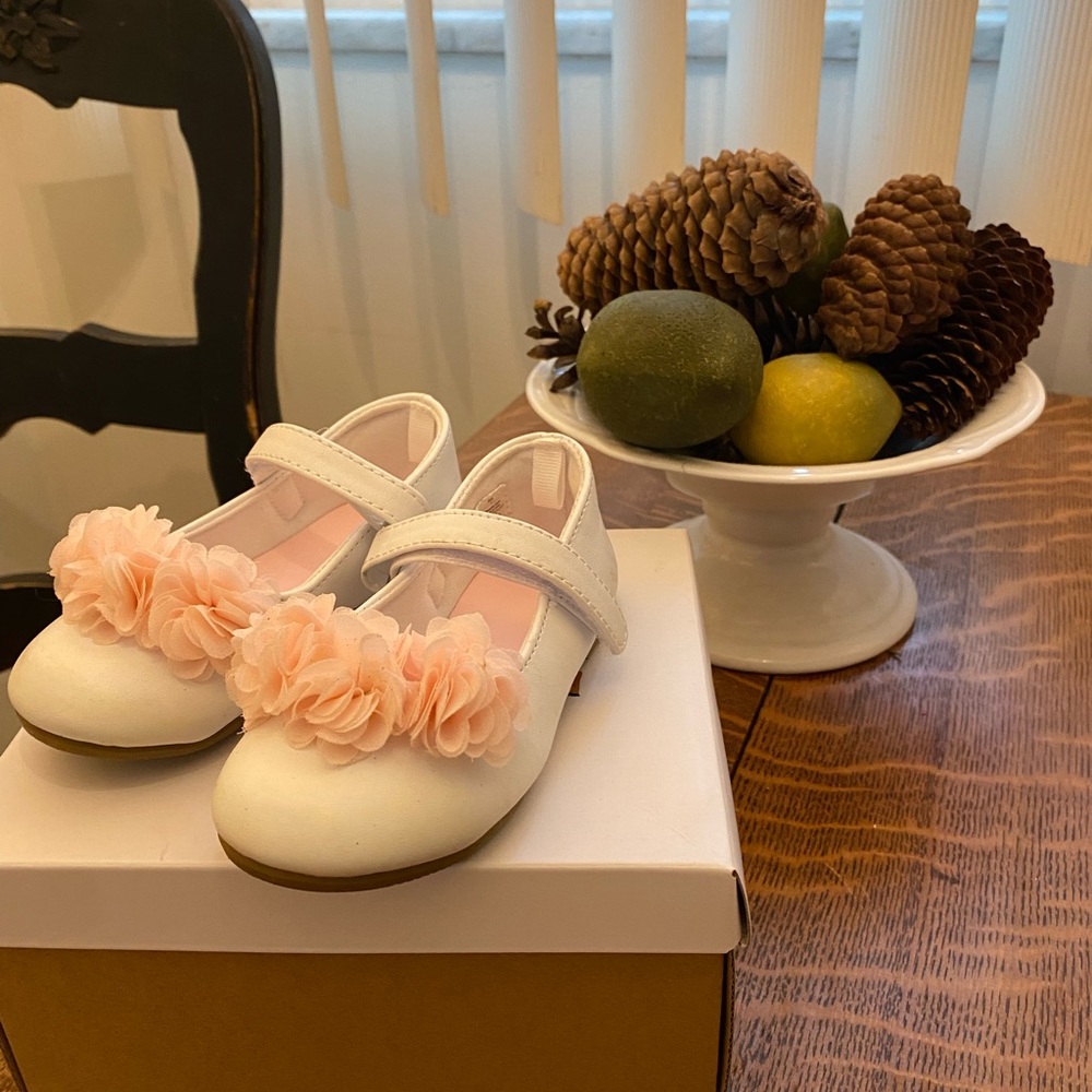 White Floral Kids Shoes